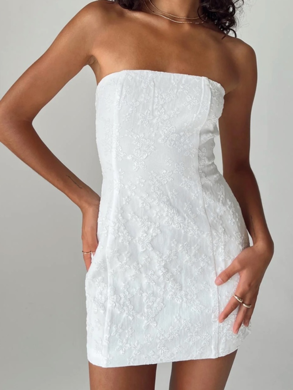 Princess Polly Anja Strapless Mini Dress White Size 6